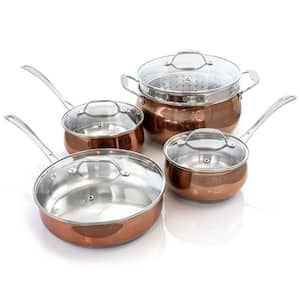 Carabello 9-Piece Stainless Steel Nonstick Cookware Set in Copper