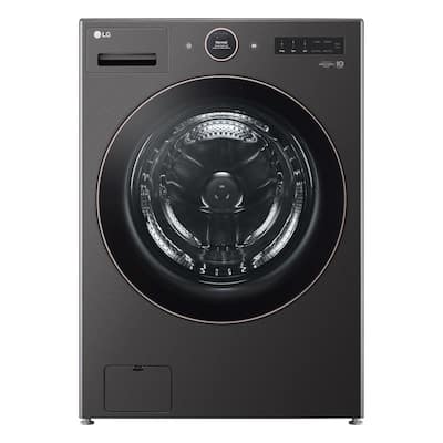 5.0 cu. ft. Stackable Smart Front Load Washer in Black Steel with AI Digital Dial, Steam and TurboWash360