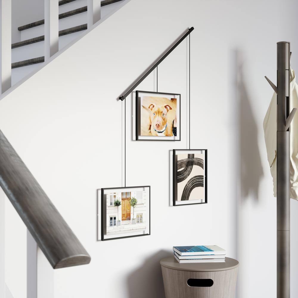 Black Iron Floating Wall Gallery Frame Set, 32"