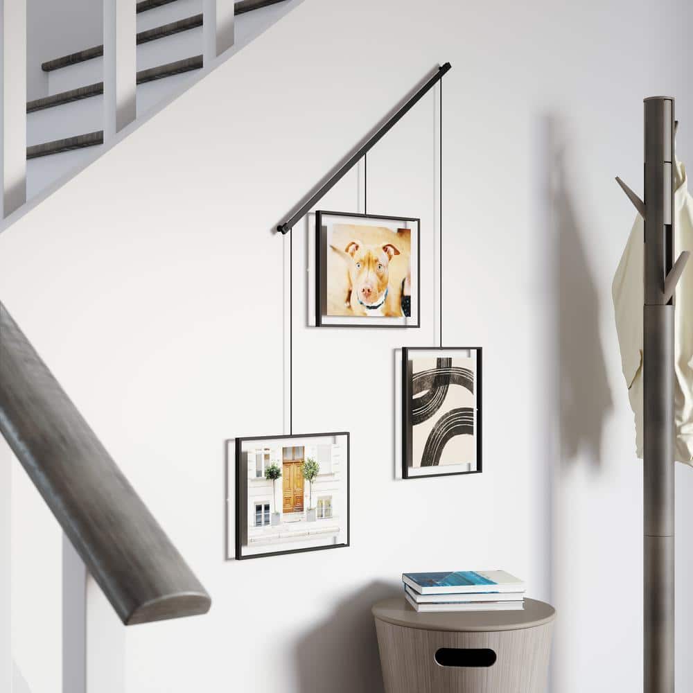 Black Iron Floating Wall Gallery Frame Set, 32"