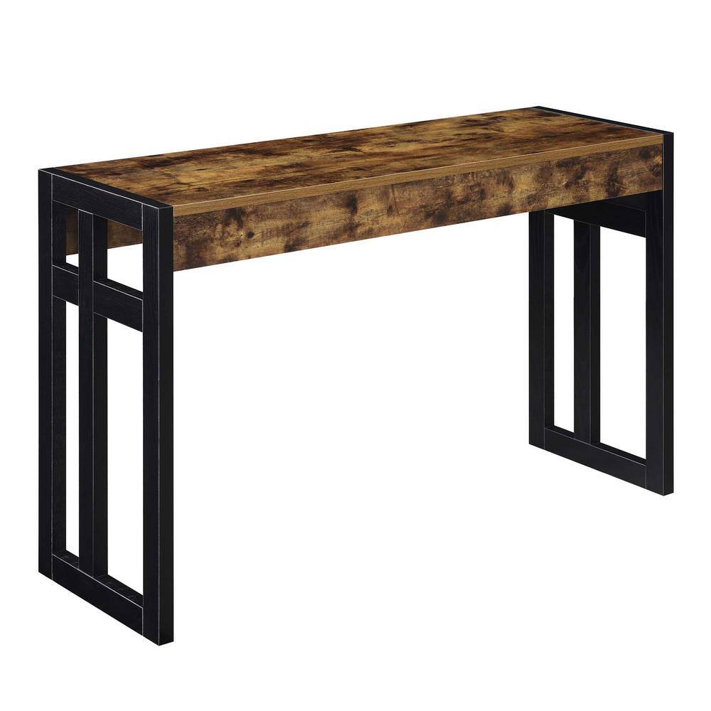 Monterey 49.5 in. Faux Birch and Black 30 in, Rectangle Wood Console Table