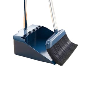 33.3 in. Biue Stand Up Broom and Dustpan Set