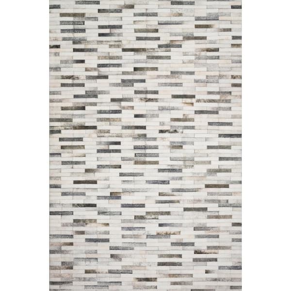 Loloi Maddox Ivory/Grey 5 ft. x 7 ft. 6 in. Contemporary 100% Polyester Area Rug
