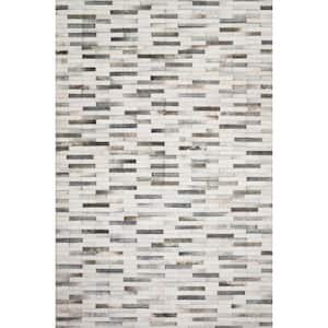 Maddox Ivory/Grey 7 ft. 6 in. x 9 ft. 6 in. Contemporary 100% Polyester Runner Rug