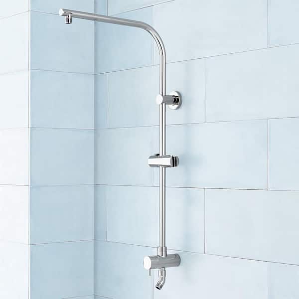 SIGNATURE HARDWARE 32 in. Slide Bar in Chrome