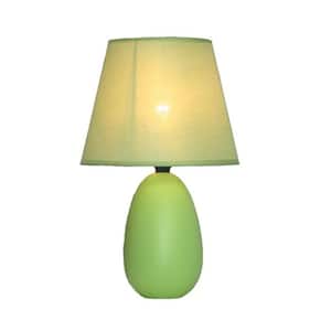 9.45 in. Green Oval Egg Ceramic Mini Table Lamp