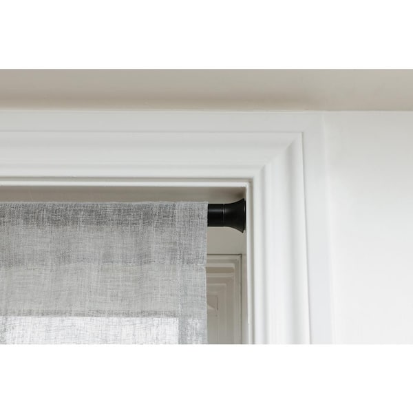 Umbra Chroma Tension 7 8 In Dia Rod 36 54 Matte Black 244923 038 Rem The Home Depot Umbra Chroma Tension 7 8 In Dia, Tension Rod Curtains