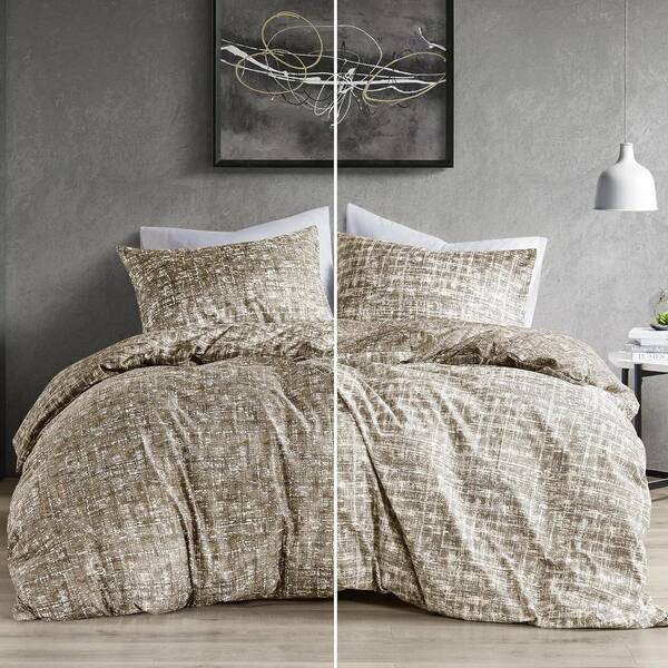 510 Design Maca 3-Piece Taupe Solid Microfiber Full/Queen Reversible ...