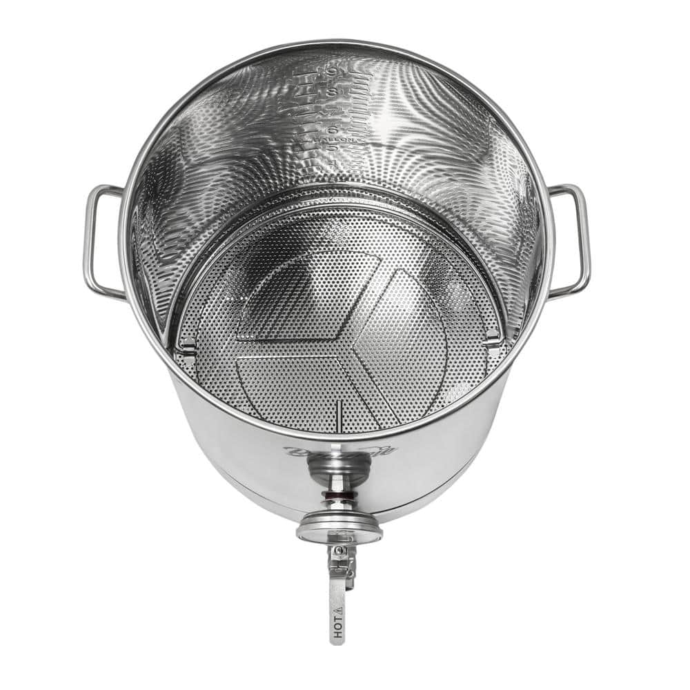 64 QT Stainless Steel Home Brew Kettle with Dual Filtration