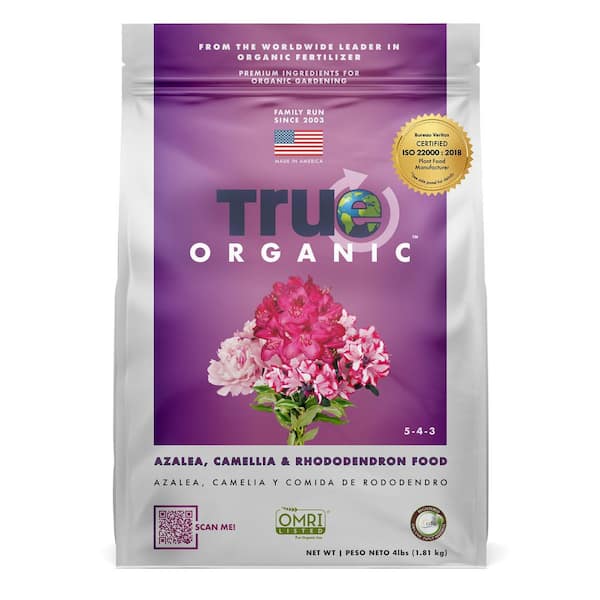 TRUE ORGANIC 4 lbs. Organic Azalea, Camellia and Rhododendron Tree Food Dry Fertilizer, OMRI Listed, 5-4-3