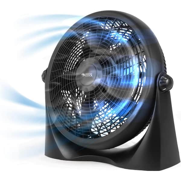 16 in. 3 Fan Speeds Floor Fan, Black