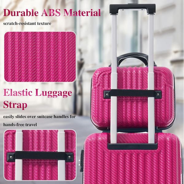 Merax 6 or more Bags 6-Piece Dark Pink ABS Hardshell 12,14,16,20