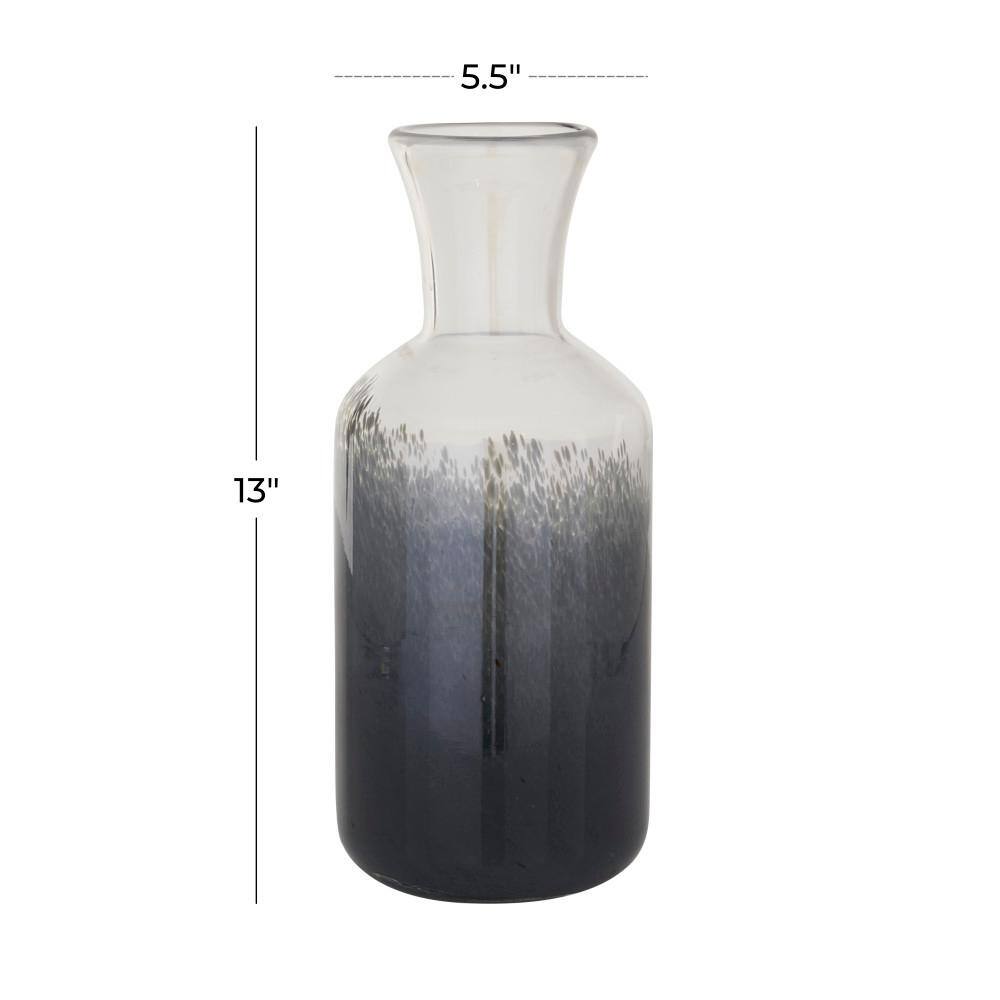 Gray Ombre Glass Coastal Table Vase, 13.2"
