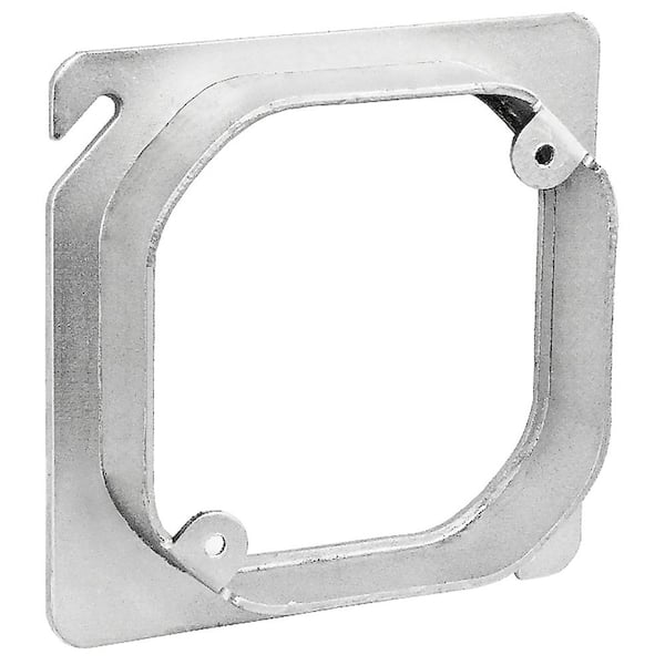Southwire 4 in. W Steel Metallic 1-Gang Single Device Square Cover, 5/8 in. Raised (1-Pack)