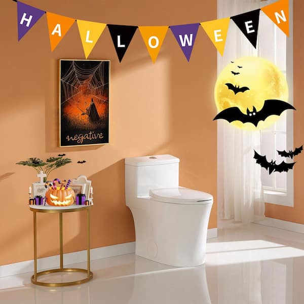 1-piece 0.8/1.28 GPF Dual Flush Elongated Toilet in White Seat Included