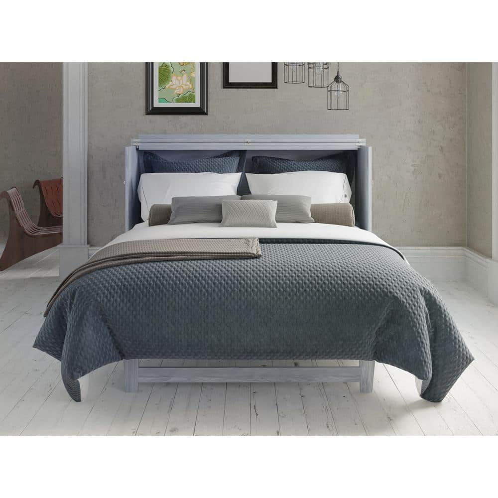 Driftwood Queen Murphy Bed Chest with Storage Drawer