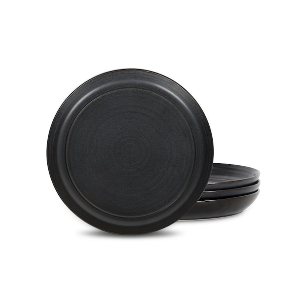 STONE LAIN Elio 4-Piece Black Stoneware Full Set (Service for 4)