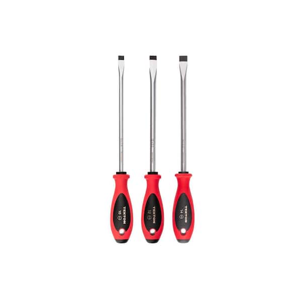 Slotted Screwdriver Set-8 Inch Shanks, 3-Piece (10-14 mm)