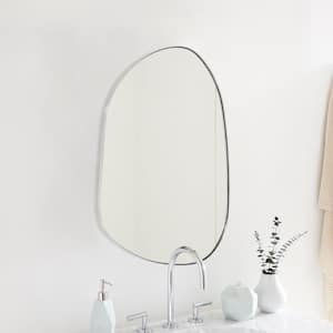 Bertlinde 30 in. W x 22 in. H Novelty/Specialty Irregular Shape Metal Framed Wall Mount Bathroom Vanity Mirror in Nickel
