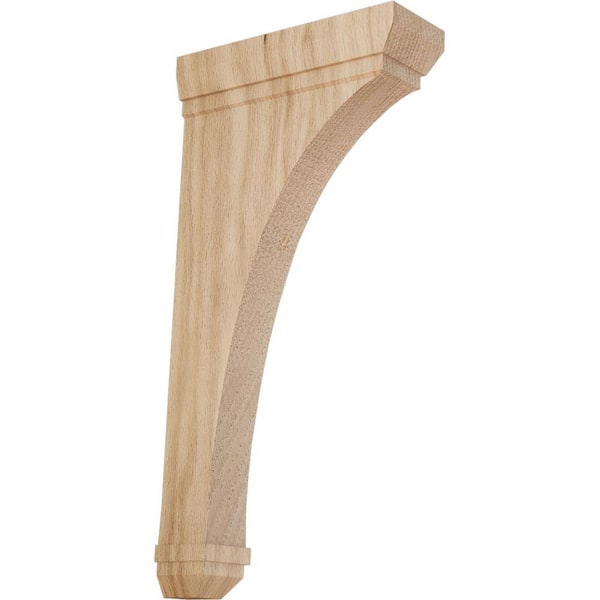 Ekena Millwork 2-1/4 in. x 7 in. x 14 in. Unfinished Wood Red Oak Stockport Corbel