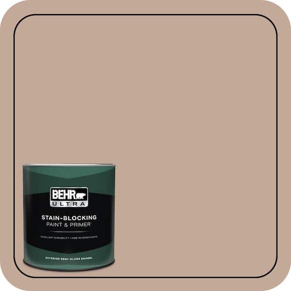BEHR ULTRA 1 qt. #760B-4 Adobe Straw Semi-Gloss Enamel Exterior Paint & Primer