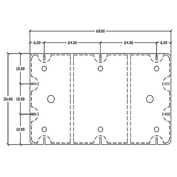 36 in. x 60 in. x 12 in. Foam Filled Dock Float Drum distributed by Multinautic