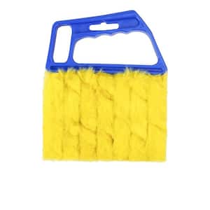 5.31 in. Handheld Mini Blinds Cleaner Shutters with 7 Removable Microfiber Sleeves in Blue