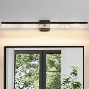 39 in. 1-Light Bathroom Light Fixture Over Mirror Black LED Vanity Light Bar 28-Watt Wall Sconce with 3000K Warm Light