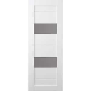 Vita 24 in. x 80 in. No Bore Solid Core 2-Lite Frosted Glass Bianco Noble Finished Wood Composite Interior Door Slab