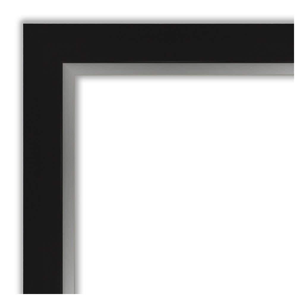 Eva 45" x 35" Black and Silver Beveled Wall Mirror