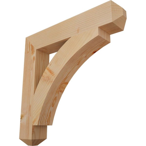 3.5 in. x 24 in. x 24 in. Douglas Fir Thorton Craftsman Smooth Bracket