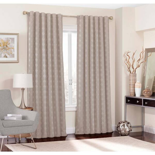Eclipse Adalyn Blackout Window Curtain Panel in String - 52 in. W x 108 in. L