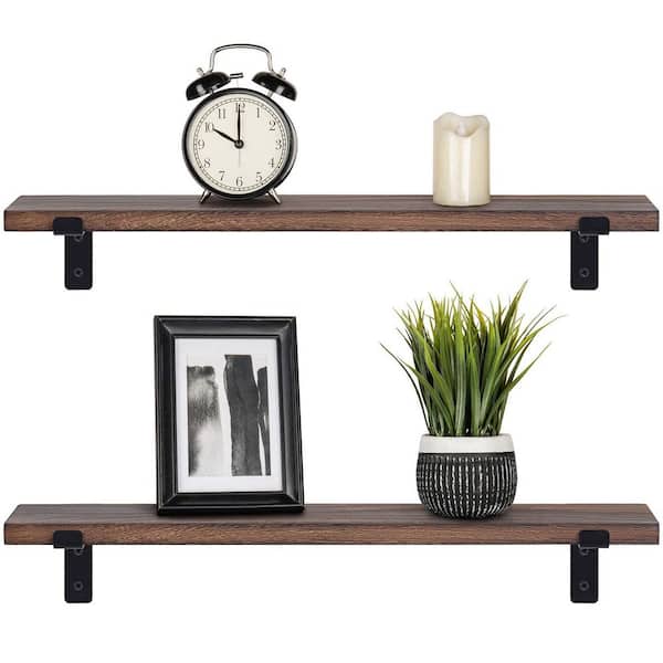Unbranded 23.6 in. W x 5.9 in. D Floating Shelves Wall Mounted Rustic Wood Modern Storage Shelving Decorative Wall Shelf