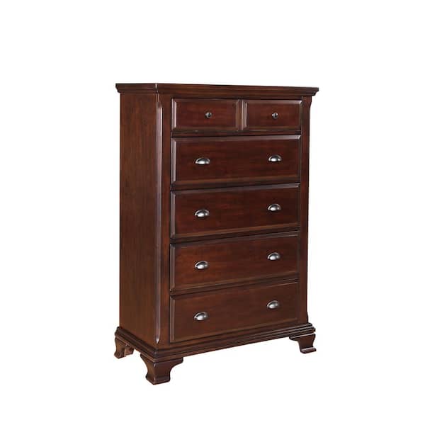 Picket House Furnishings Brinley 5-Drawer Cherry Chest of Drawers