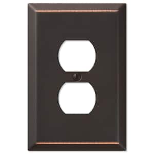 Oversized Aged Bronze 1-Gang Duplex Outlet Steel Wall Plate (4-Pack)