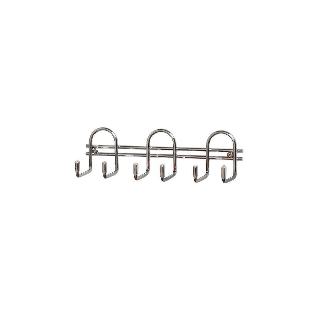 Spectrum 8 in. L Decorative 6Hook Rack in Chrome 61270 The Home Depot