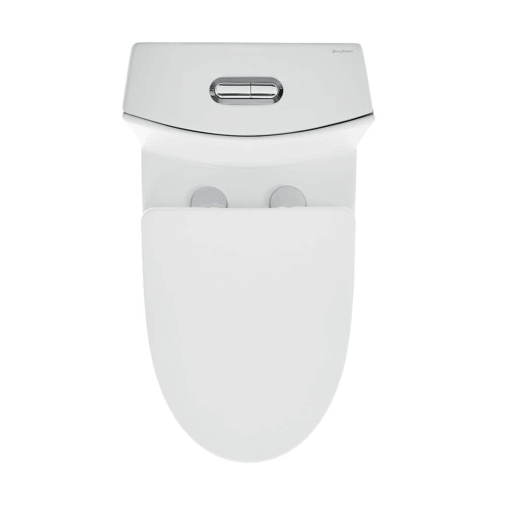 Matte White One-Piece Elongated Dual-Flush Toilet