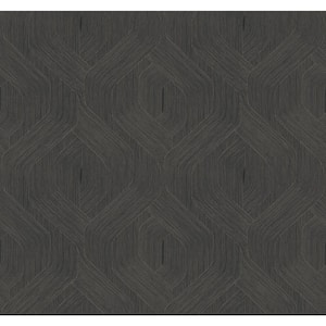 Fine Line Black Geometric Wallpaper