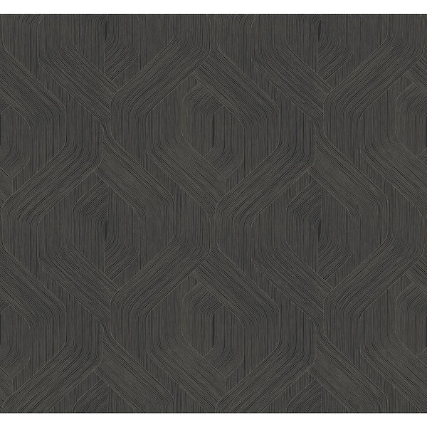 Candice Olson Fine Line Black Geometric Wallpaper