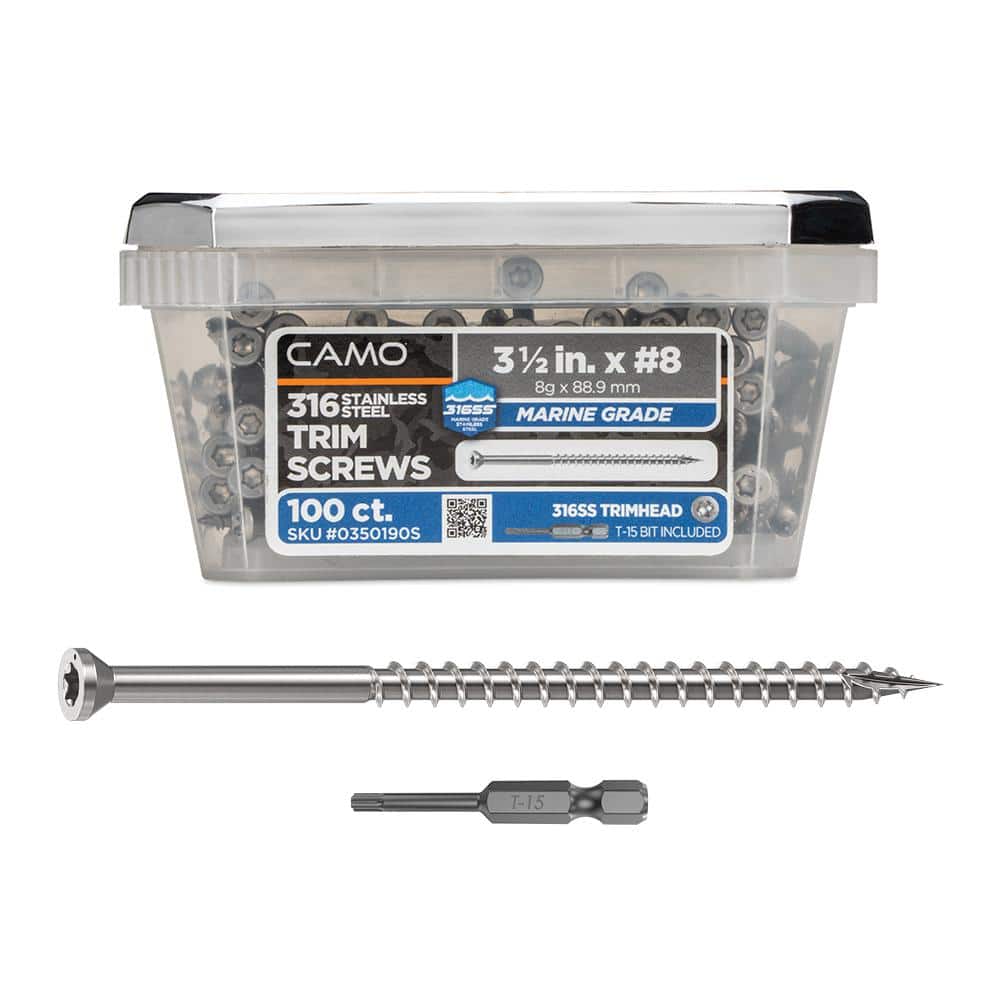 3-1/2 in. #8 316 Stainless Steel Premium Star Drive Trim Screws (100-Count) price history on PriceWatchPro