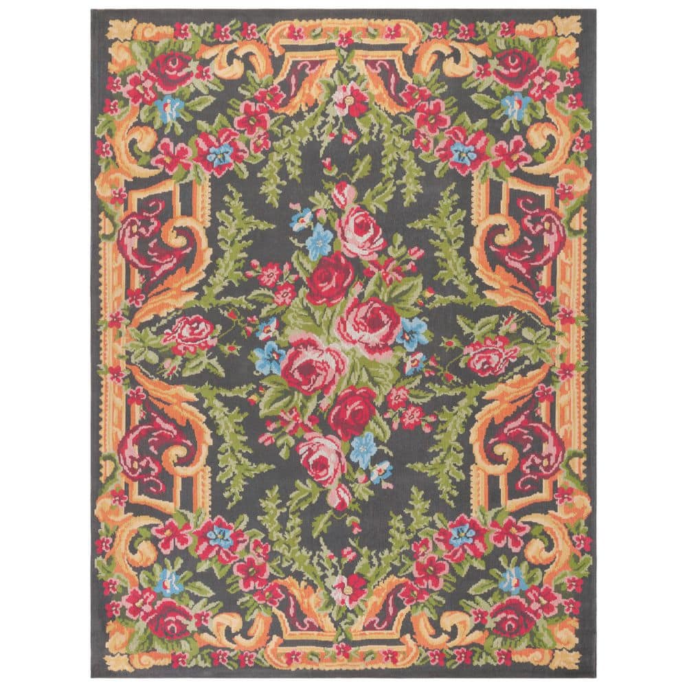 Classic Vintage 8 ft. x 10 ft. Gray/Rose Medallion Floral Area Rug price history on PriceWatchPro