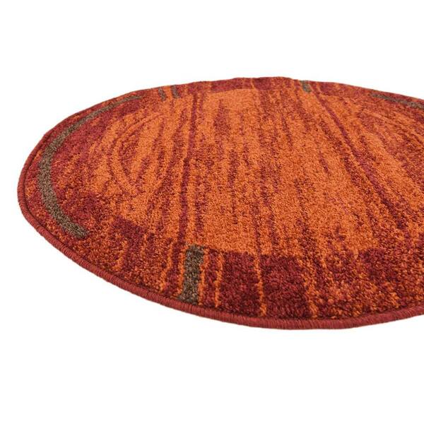 Unique Loom Autumn Foilage Terracotta 3' 3 x 3' 3 Round Rug