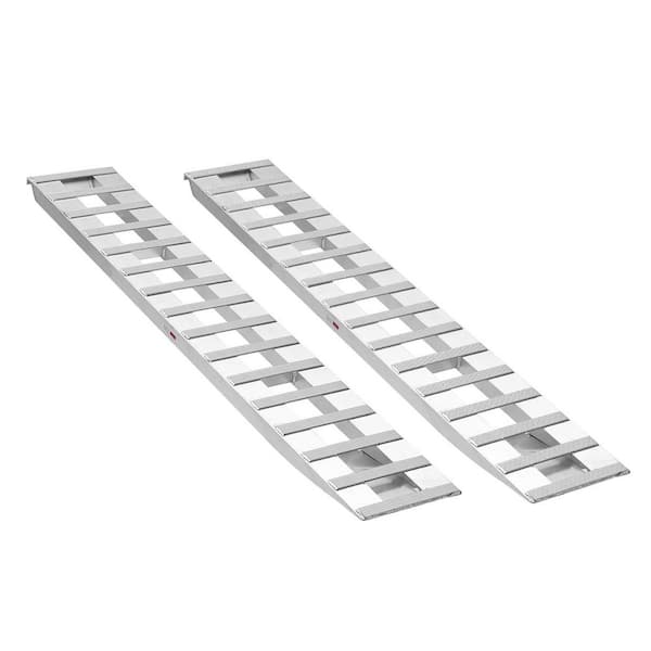 6000 lbs. Combined Capacity 2-Pieces 94 x 15 in. Durable Aluminum and Heavy-Duty Trailer Ramp Set w/ 16 Anti-Slip Plates