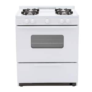 30 in. 3.91 cu. ft. Freestanding Battery Spark Ignition Gas Range in White
