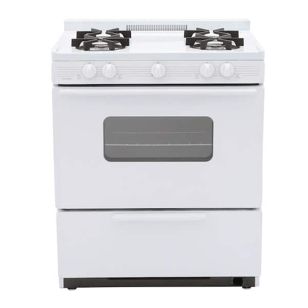 Unbranded 30 in. 3.91 cu. ft. Freestanding Battery Spark Ignition Gas Range in White