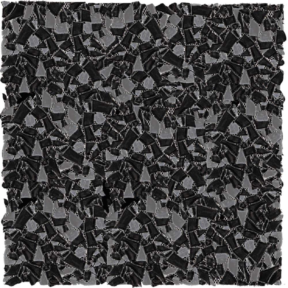 Black 4 in. x 5 in. Polished and Honed Pebble Glass Mosaic Tile Sample (0.13 sq. ft./Piece) price history on PriceWatchPro