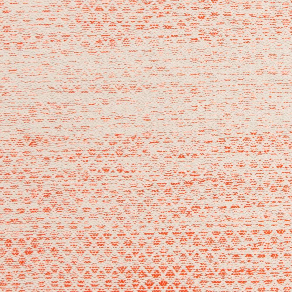 Coastal Charm Orange/Ivory Square Cotton Flatweave Rug