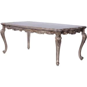 Chantelle Dining Tables Antique Platinum Glass 44 in. 4 Legs Dining Table (Seats 8)