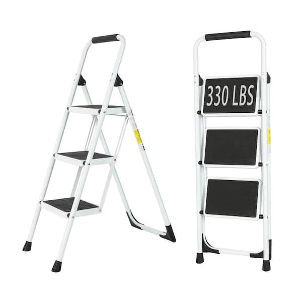 Tatayosi 3-Step Iron Folding Step Stool Ladder 330 lbs. Load Capacity Type IA Duty Rating (6.3 ft. Reach Height)