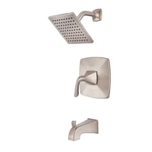 Bronson 1-Handle Tub and Shower Faucet Trim Kit in Brushed Nickel (Valve Not Included)